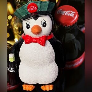 1997 Coca-Cola Authorized Collection ceramic penguin cookie jar